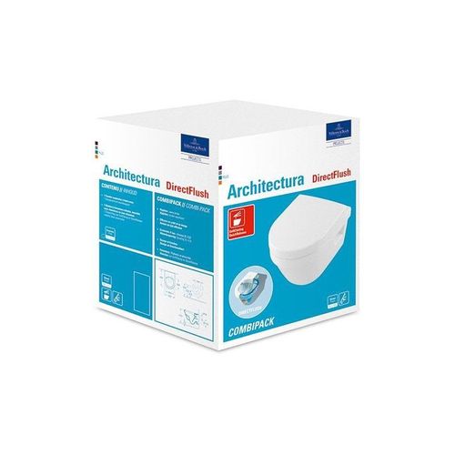Combi-Pack ARCHITECTURA avec WC ? paroi profonde DirectFlush, chasse d'eau blanche VILLEROY & BOCH