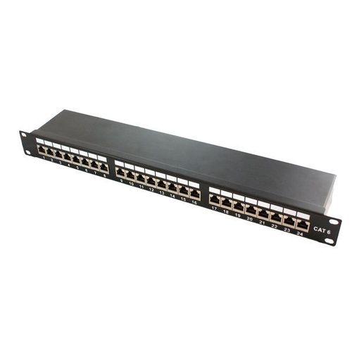 Panneau de brassage rack 19'' 24 ports RJ45 cat.6 Blindé