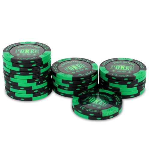 Rouleau 25 Jetons Premium Poker Vert