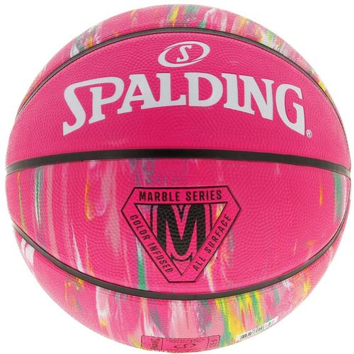 Ballon De Basket Spaldingmarble Rose Rainbaw T6 Rose 93859