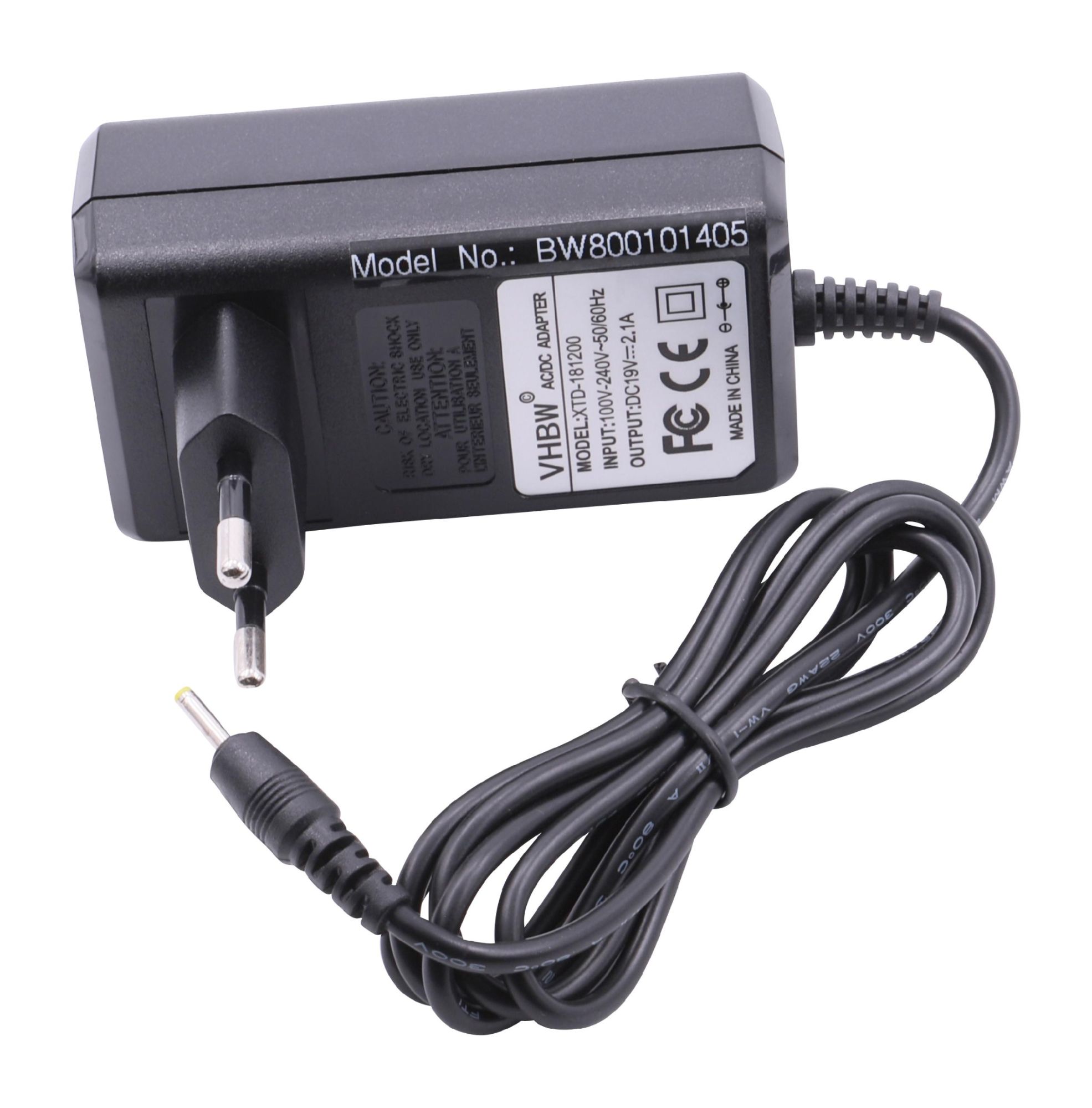 vhbw Chargeur 220V (20V, 2A) compatible avec Asus Eee PC 1201, 1201HA, 1201HAB, 1201N, 1201NL, 1201PN, 1201T, 1215 ordinateur portable