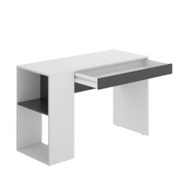 Bureau 1 Tiroir - Décor Blanc - L 115 X P 74 X H 50 Cm - Teo