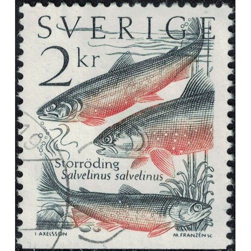 Suède 1985 Oblitéré Used Poisson Fish Salvelinus Salvelinus Y&t Se 1305 Su