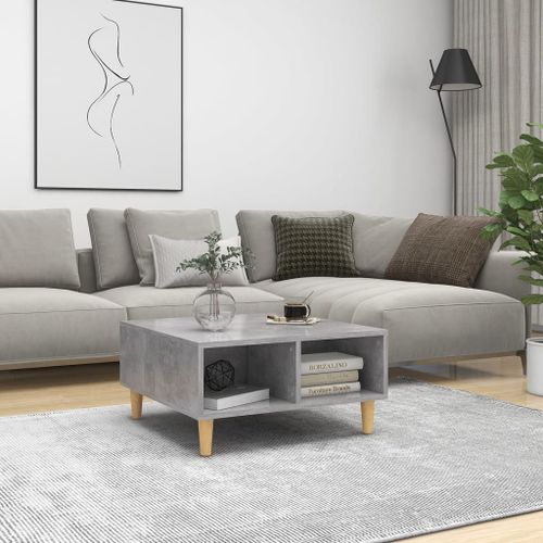 Vidaxl Table Basse Gris Béton 60x60x30 Cm Bois D'ingénierie