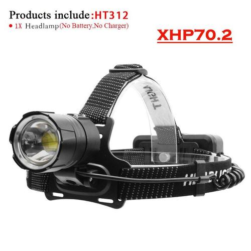 Xhp70.2 A - Le Noir - 600000lm Xhp100 Puissant Phare Led 18650 Xhp90 Led Phare Rechargeable Tête Lampe De Poche Lampe Frontale Torche Lumière Lampe De Pêche