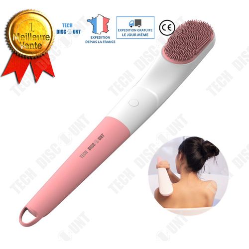 Brosse Electrique Corps A Sec Naturelle Silicone Pores Visage Douche Poils Massage Peeling Dos Nettoyage Long Manche Lavage Bain 