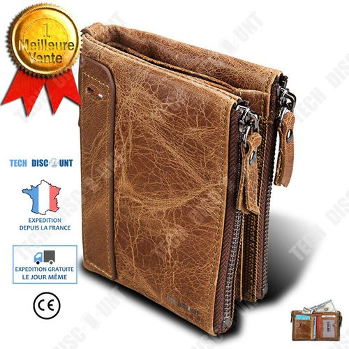 Portefeuille Cuir Élégant Classe design moderne tendance et professionnel style business emplacements argent carte billets