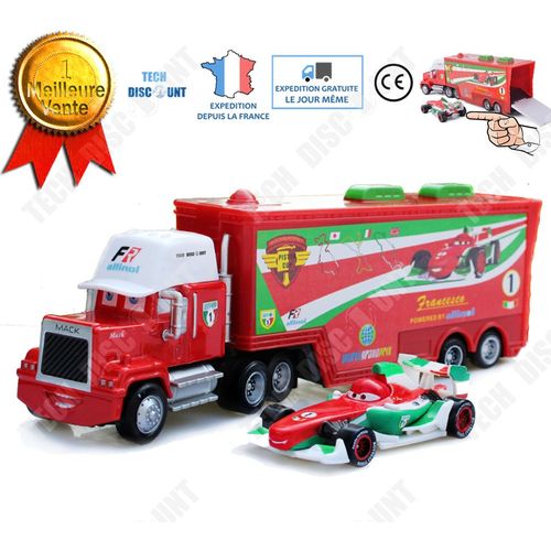 Camion Cars Transporteur Disney Mack Avec Voiture De Course Jouet Amusement Cadeau Anniversaire Enfant Garçon Fille Remorque Garage