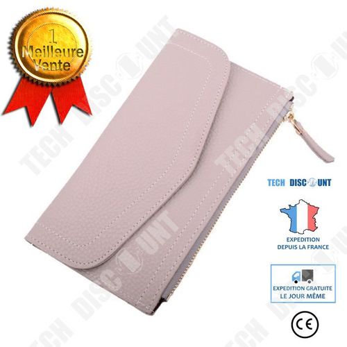 Portefeuille en cuir à la mode pour femmes Sac à main à fermeture à glissière Lady Long - Sac à main A