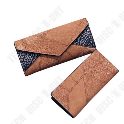 Femmes Utilisation Quotidienne Embrayages Sac à main de Qualité Pochette Sac à Main de Mode porte-monnaie  marron Double Couleur