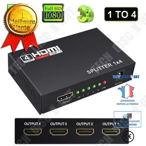 Répartiteur TV haute résolution 1080p 4k amplification visionner contenu qualité multimédia appareil photos téléphone ordinateurs