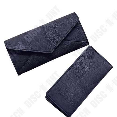Portefeuille Long Cuir Noir pour Femmes Utilisation Quotidienne Sac à Main de Bonne Qualité Pochette Sac à Main Texture Reptile
