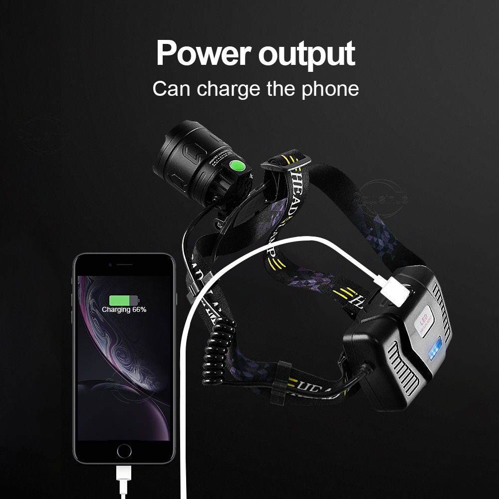 H - L2-Chargeur-18650 - Le Noir - Lampe Frontale  Induction... - 6