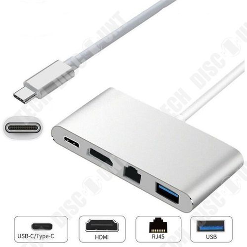Adaptateur USB avec prise USB 3.1, USB et RJ45 Connecter Filaire périphériques Projections Jeux Haute résolution Grande Qualité
