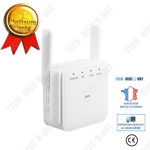 Répéteur d'amplificateur de signal WiFi émetteur AP extension wifi sans fil 1200Mbps répéteur double fréquence AC5G / 2.4Gwifi