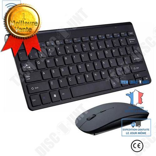 Ensemble complet Mini clavier et souris sans fil sans fil ultra-mince sans fil Android Windows IOS noir capteur optique