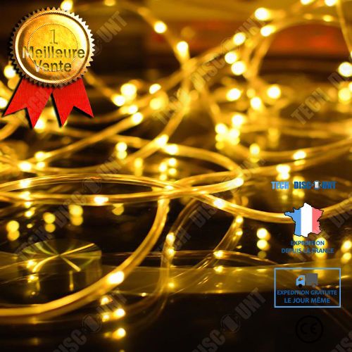 10 Mètres 100 Lumières Décoration Extérieure Forme De Tube Transparent Solaire Petite Prise De Terre Lampe En Fil De Cuivre
