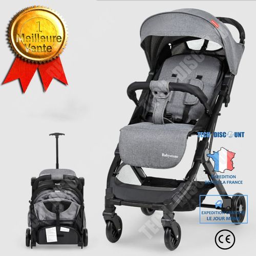 Poussette Gris 89 X 47,5 X 104 Cm Poussette Canne Ultra Pour Bébés Pliable Poussette Combinée