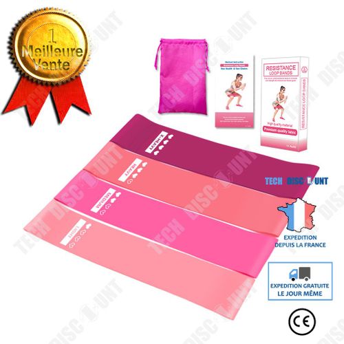 Costumes Roses?4 Barres?- Bandes De Résistance Ensemble Entraînement Gymnastique Sport Maison Exercice Tube Bandes Élastiques