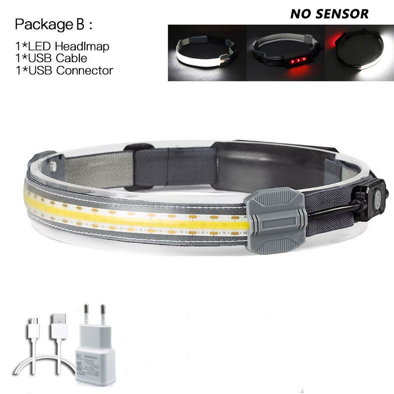 Lampe Frontale tanche  2021 Led Cob, Alimente Par Batteri...