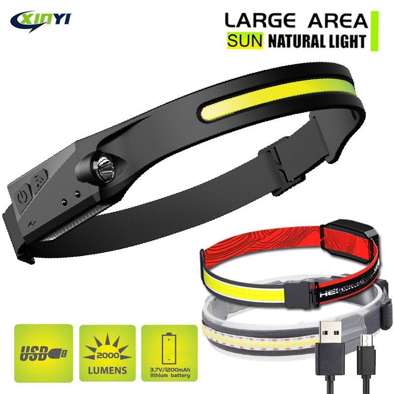 Lampe Frontale tanche  2021 Led Cob, Alimente Par Batteri... - 2