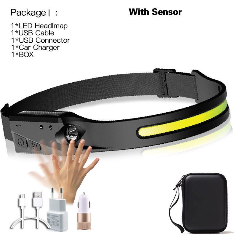 Lampe Frontale tanche  2021 Led Cob, Alimente Par Batteri...