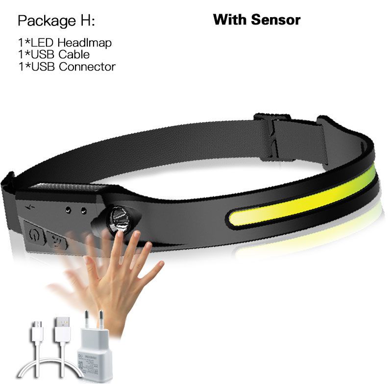 Lampe Frontale tanche  2021 Led Cob, Alimente Par Batteri...