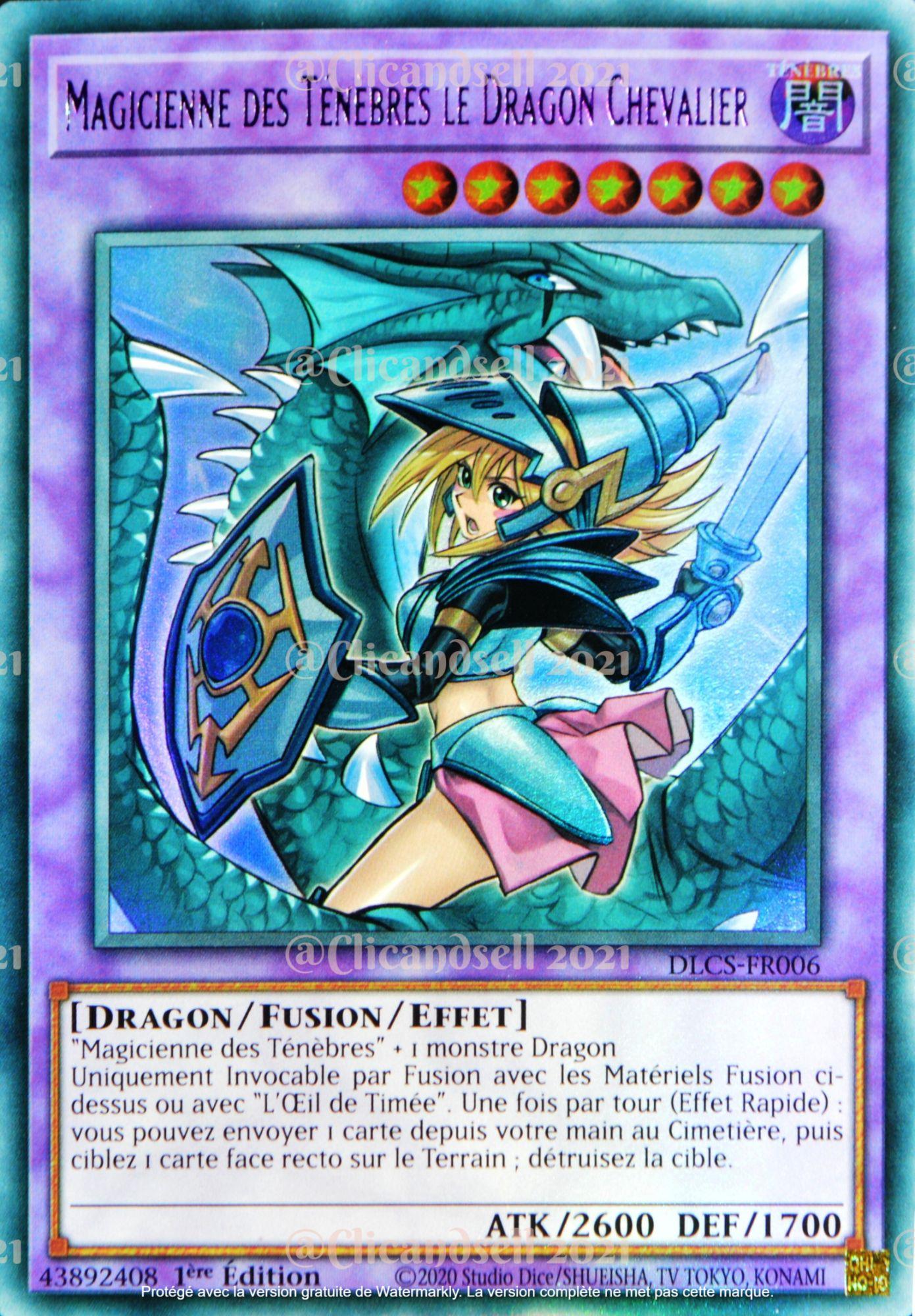 Protège Cartes Magicienne des Ténèbres le Dragon Chevalier Yu-Gi-Oh! pas  cher 