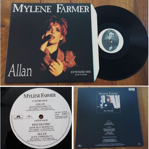 Maxi 45t Vinyle 12" Mylene Farmer " Allan " 3 Titres 2018