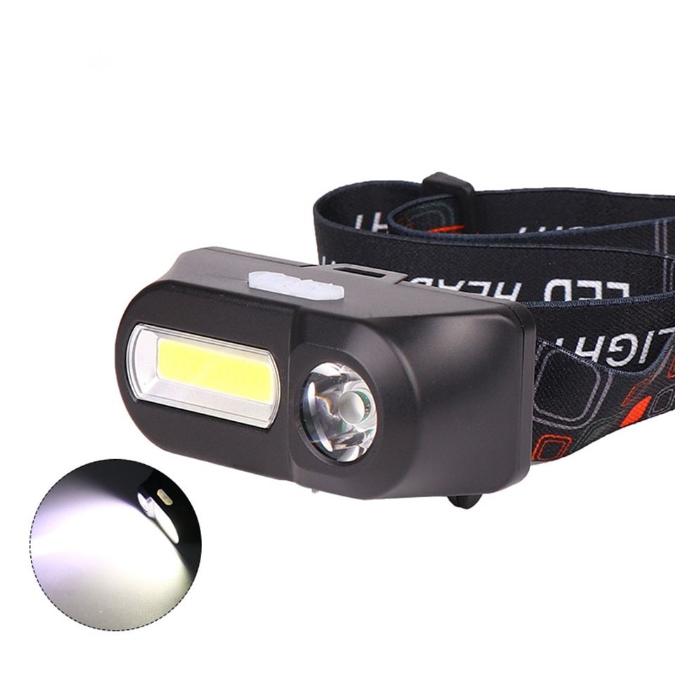 Mini Lampe Frontale  Led Cob, Alimente Par Batterie 18650 ... - 3