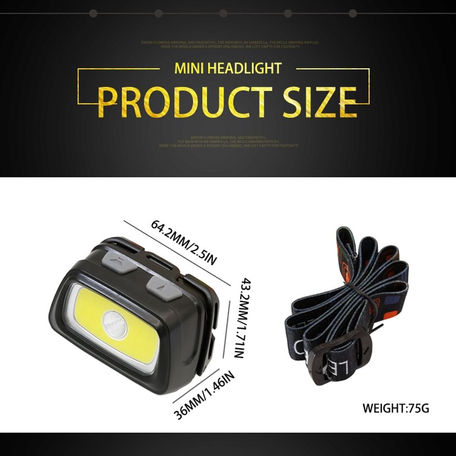 Orange - Mini Lampe Frontale R5, 1000 Lumens, tanche Ipx4, ... - 3