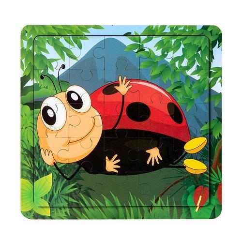 Ladybug Puzzle En Bois 25 Pièces Enfants, Jeu Puzzlessin Animé Bébés, Jouets Éducatifs D'éveil Cognitif Enfants Nipseyteko