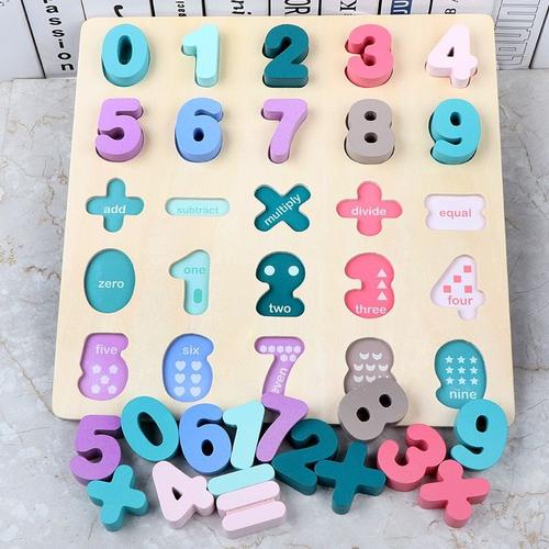 0-9 Digital Puzzle En Bois 3d Enfants, Jouets Éducatifs Bébés, Apprentissage Précoce, Planche Puzzle Cognitive Numérique/Alphabet/Forme Nipseyteko