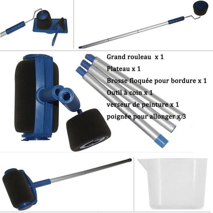 Rouleau Peinture avec Reservoir, Rouleau de peinture Kit outils pour  peinture mur et plafond, versez simplement votre peinture pou