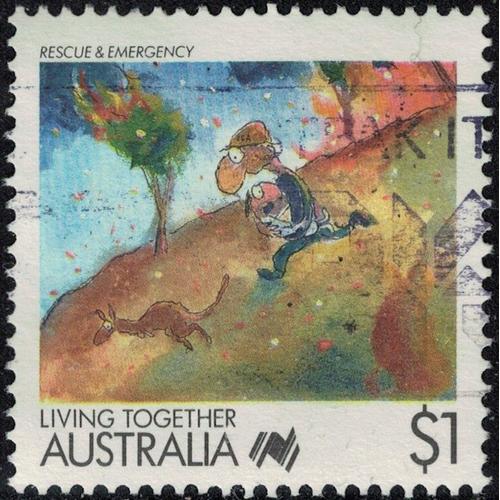 Australie 1988 Oblitéré Used Rescue & Emergency Incendies Personnes Animaux Y&t Au 1063 Su