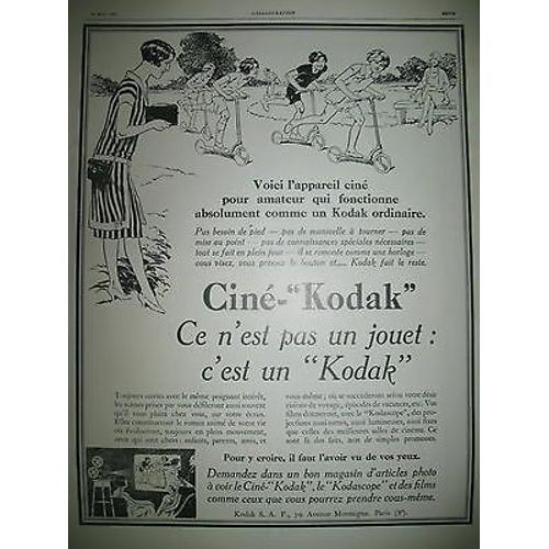 Publicite Papier Ancienne Cine-Kodak Datant De 1927