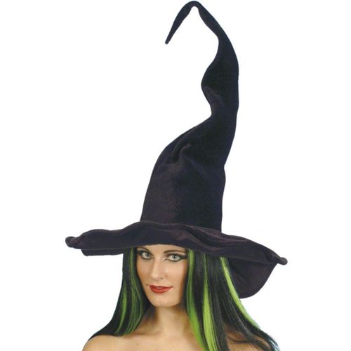 Chapeau Sorcière Noir Velours Femme Halloween
