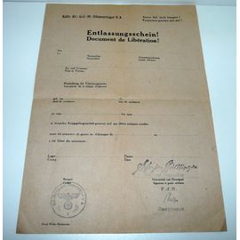 Document De La Libération, Entlassungsschein, Lt Colonel Puccinelli