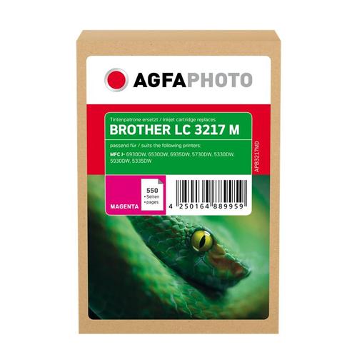 Compatible avec Brother LC-3217 (LC3217M) Agfa Photo APB3217MD Cartouche d'encre Magenta