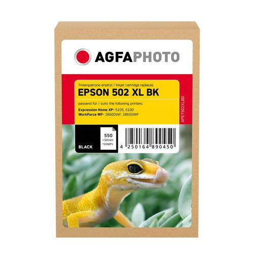 Compatible avec Epson 502XL (C13T02W14010) Agfa Photo APET502XLBD Cartouche d'encre Noir