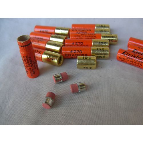 Ww2 Us Boite De 3 Gommes De Crayons Porte Mines Américaines " Kreisler New Jersey " 15 ¢