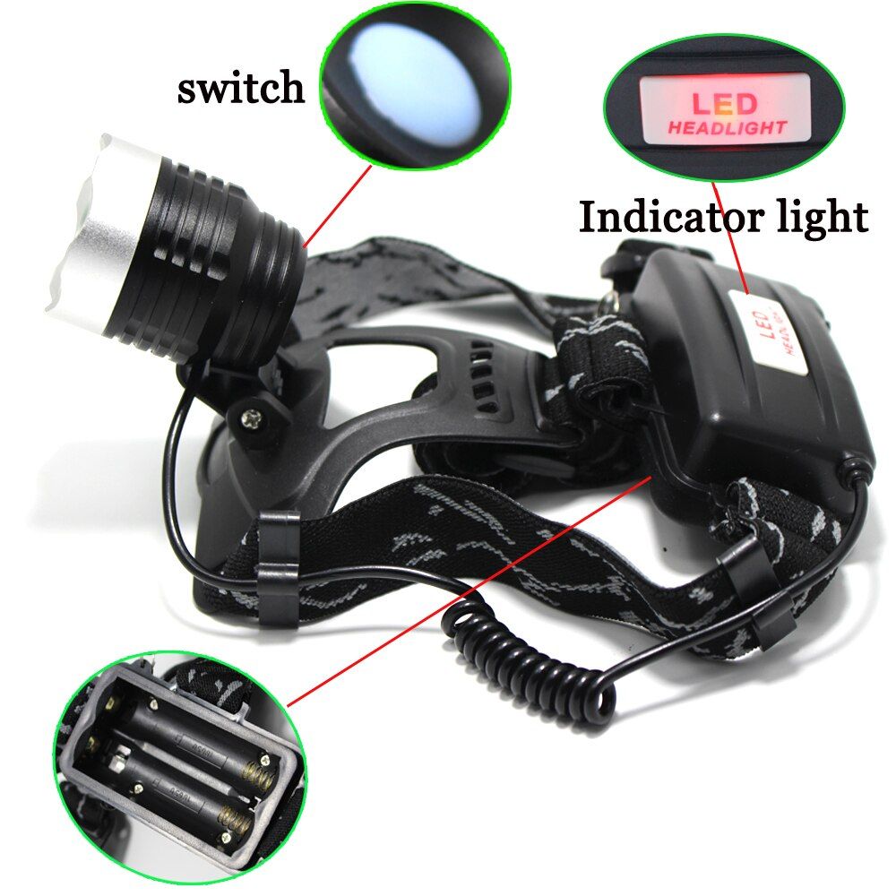 Lampe Frontale tanche, 3 Modes De Lampe Frontale, Lampe Tor... - 5