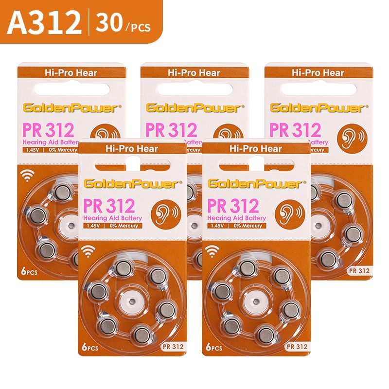 30pcs - A312-PR312 - Piles pour appareils auditifs