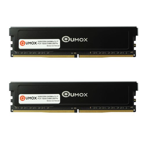 2pcs QUMOX 16Go DDR4 2400 2400MHz PC4-19200 PC-19200 (288 PIN) DIMM mémoire RAM ordinateur de bureau CL17 1.2V