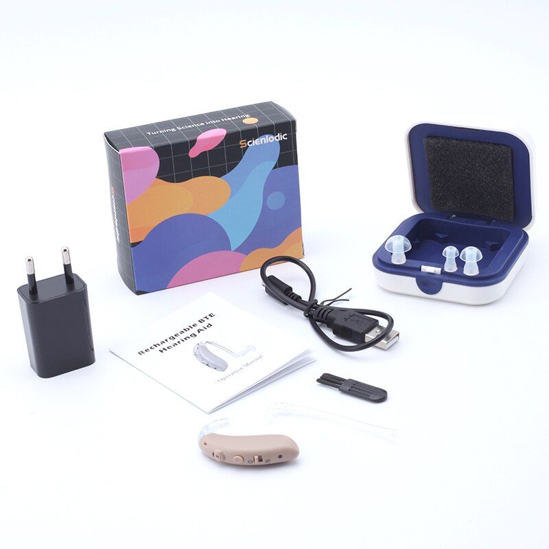 Beige - EU Plug - Proth�se auditive Rechargeable BTE, appare...