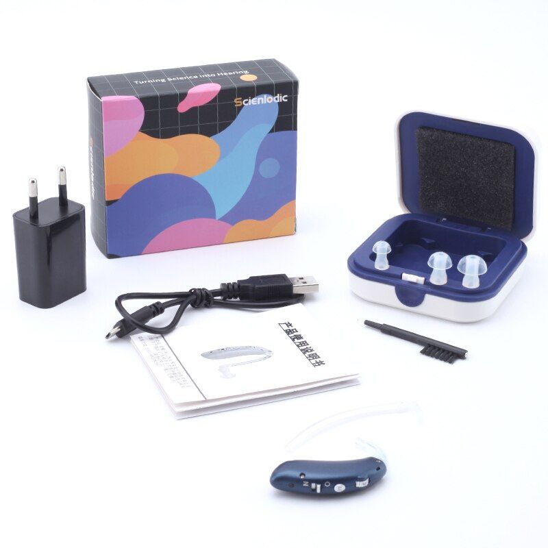 Bleu - EU Plug - Proth�se auditive Rechargeable BTE, apparei...