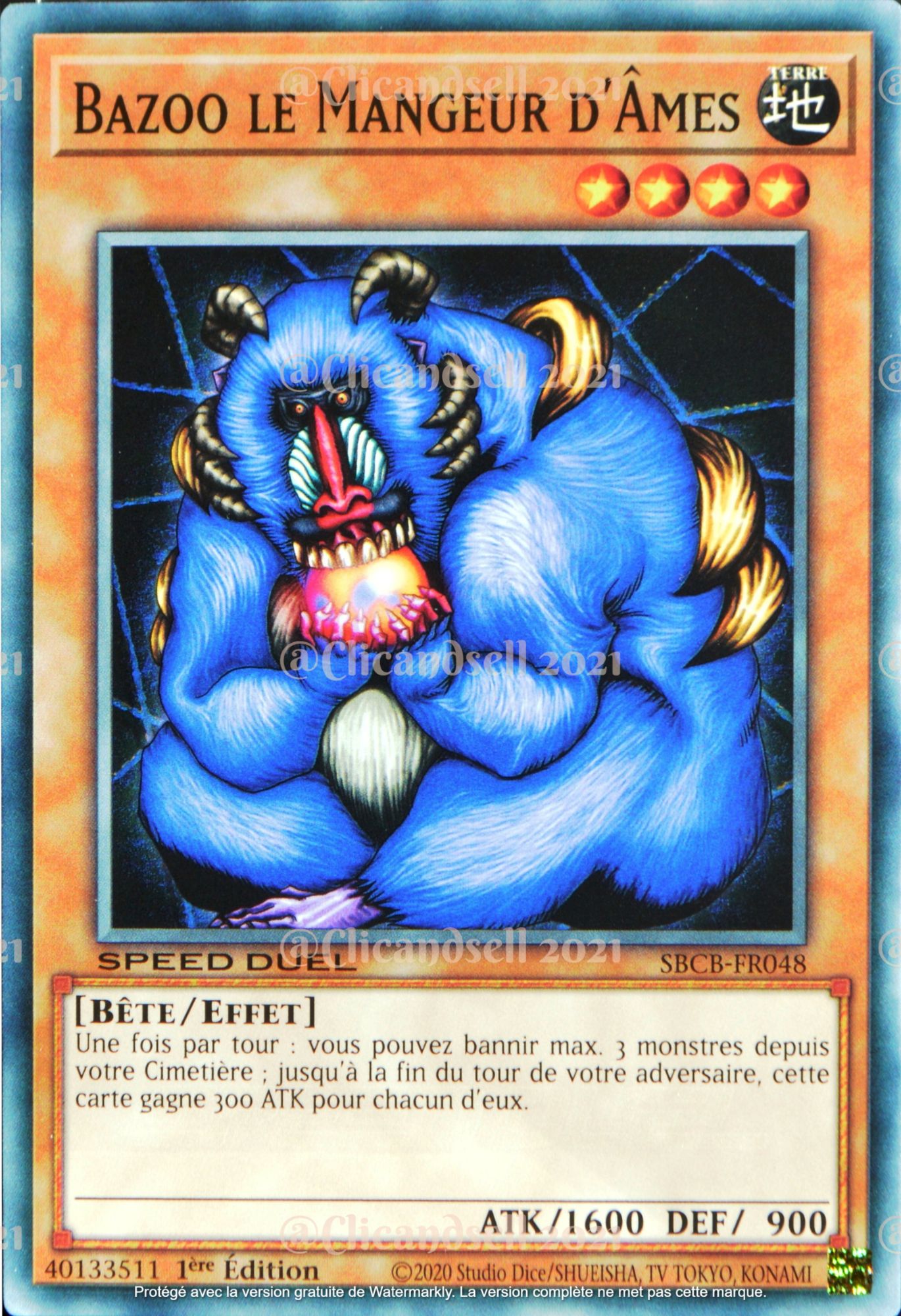 Carte Yu-Gi-Oh Sbcb-Fr048 Bazoo Le Mangeur D'âmes C Neuf Fr