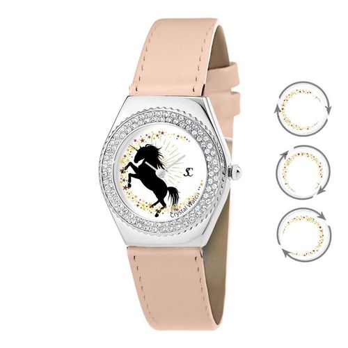 Montre Alysson Licorne À Mouvement Tournant Sc Crystal Ornée De Cristaux Autrichiens