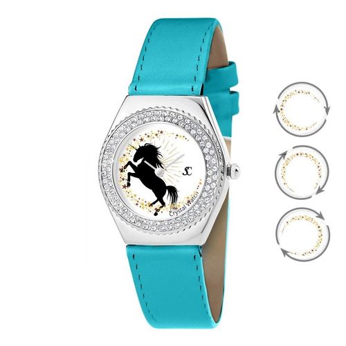 Montre Alysson Licorne À Mouvement Tournant Sc Crystal Ornée De Cristaux Autrichiens