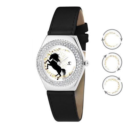 Montre Alysson Licorne À Mouvement Tournant Sc Crystal Ornée De Cristaux Autrichiens